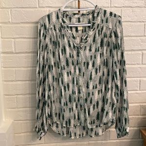 Anthropologie Button Up Christmas Tree Top